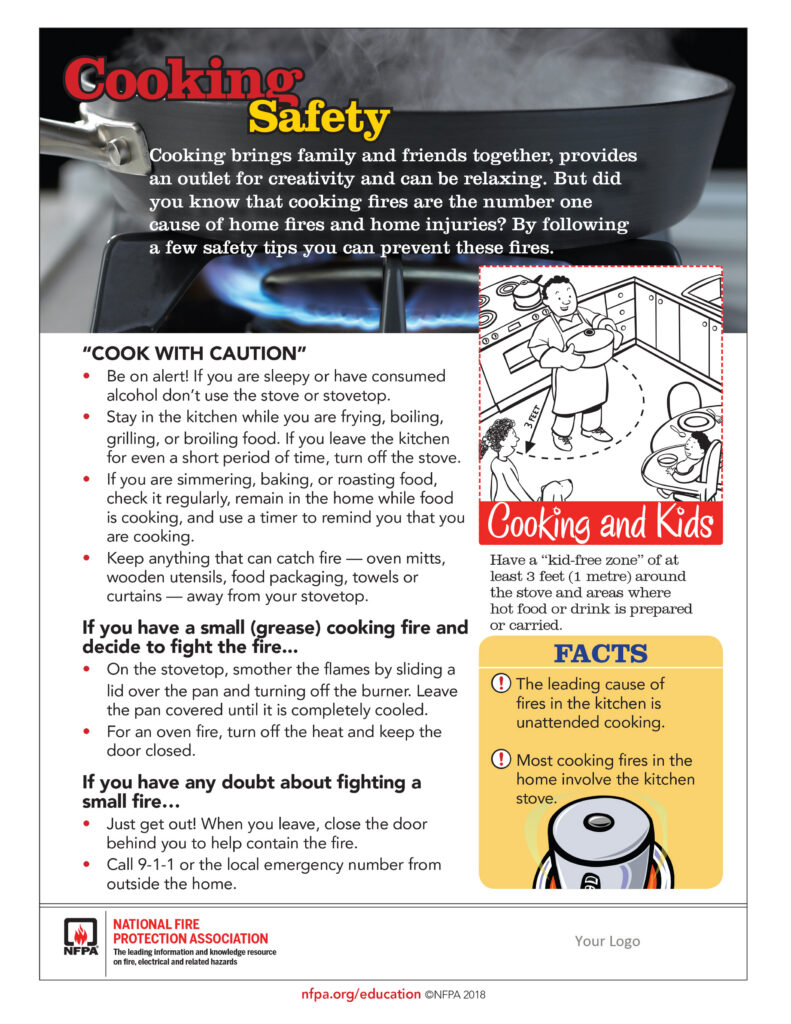 Cooking Safety Tips Sheet