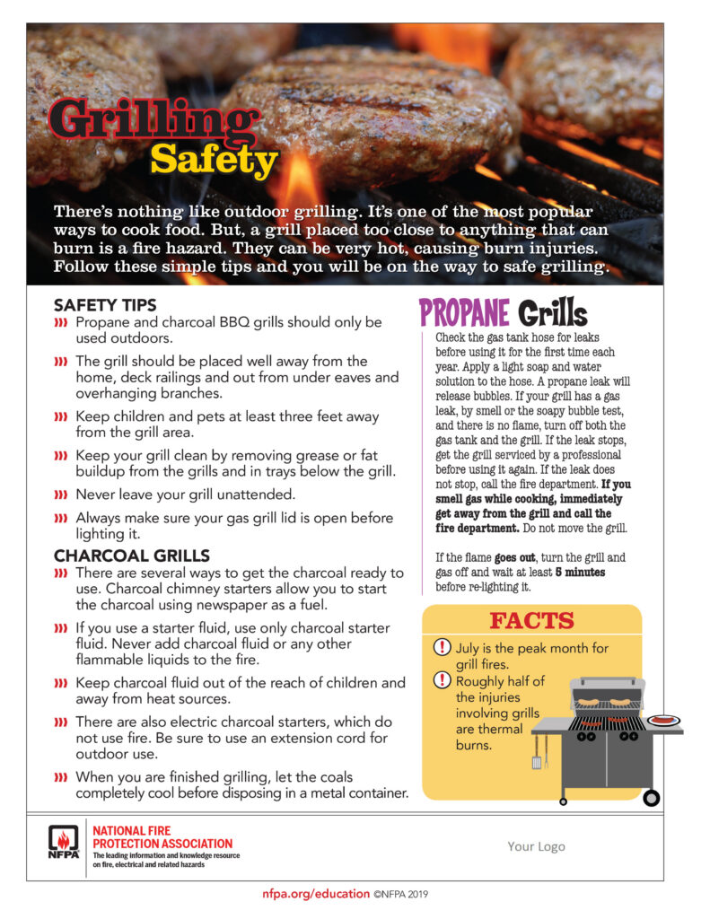 Grilling Safety Tips Sheet